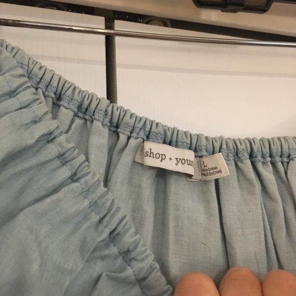 Blue off the shoulder mini dress - Picture 3 of 4